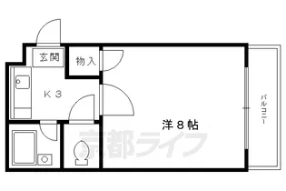 京都府京都市上京区武者小路町【マンション】の間取り