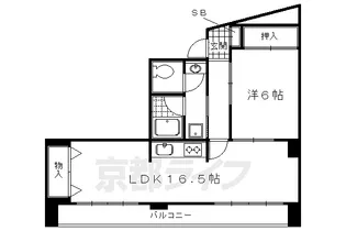京都府京都市北区衣笠氷室町【マンション】の間取り