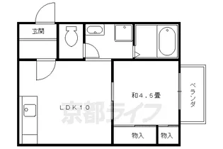 グリーンヴェール大徳寺【202号室】の間取り