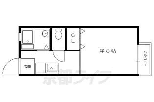ヴィラ哲学の道 A棟【102号室】の間取り