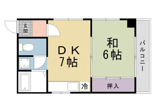シャトル出水【5B号室】の間取り