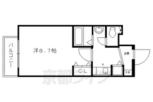 プレサンス京大東【508号室】の間取り