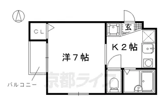ヴィヨーム京都御所東【202号室】の間取り