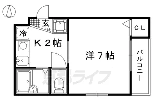 ヴィヨーム京都御所東【303号室】の間取り