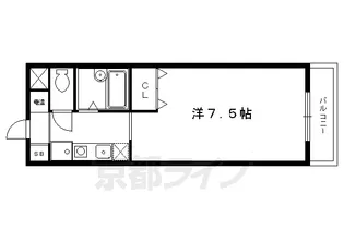 グランディヨン百万遍【402号室】の間取り