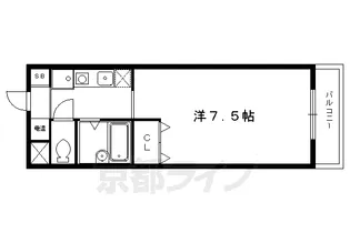 グランディヨン百万遍【406号室】の間取り