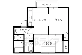 京都府京都市左京区一乗寺里ノ西町【アパート】の間取り