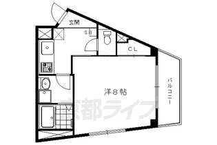 グランコスモ出町柳Ⅱ【205号室】の間取り