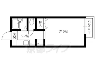 京都府京都市北区衣笠赤阪町【アパート】の間取り
