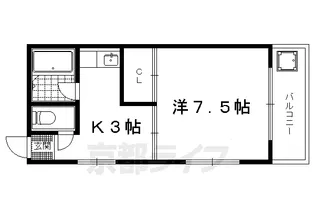メルシーメゾネット鞍馬口【3階】の間取り