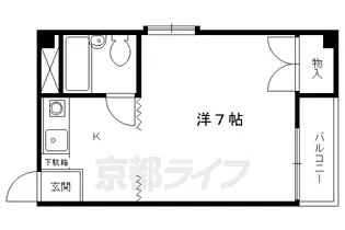 シティハイツ百万遍【405号室】の間取り