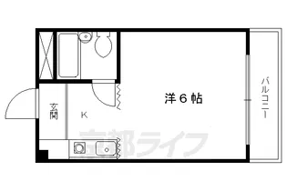 シティハイツ百万遍【203号室】の間取り
