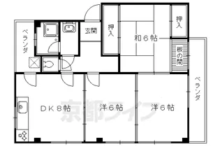 北白川コーポラス【301号室】の間取り