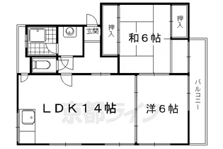 北白川コーポラス【401号室】の間取り