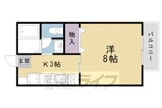 メルベーユ二條【101号室】の間取り