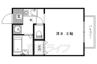 京都府京都市上京区西無車小路町【アパート】の間取り