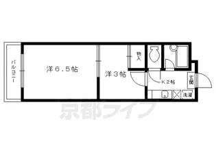 京都府京都市上京区大宮通寺ノ内上ル4丁目筋違橋町【マンション】の間取り