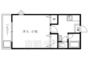 ライブIN修学院【201号室】の間取り