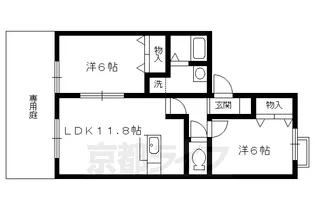 アソシエ一乗寺【1階】の間取り