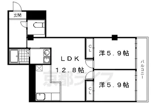 京都府京都市左京区下鴨貴船町【マンション】の間取り