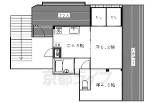 セントラル一乗寺【402号室】の間取り