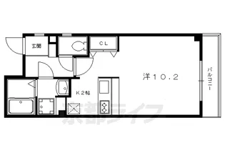レゾン聖護院【203号室】の間取り