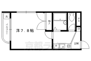 ハウスセゾン鞍馬口【108号室】の間取り