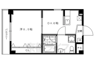 押小路フラット【301号室】の間取り