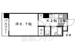 京都府京都市上京区大原口町【マンション】の間取り