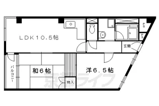 京福修学院マンション【2階】の間取り