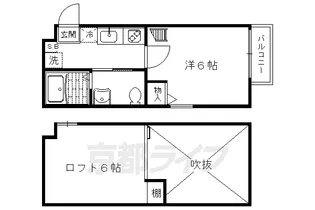 ロフティ盧山寺千本【202号室】の間取り