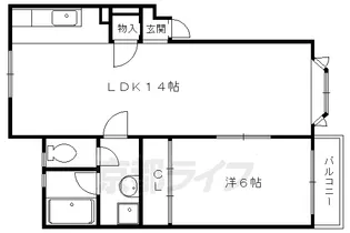京都府京都市左京区下鴨膳部町【アパート】の間取り