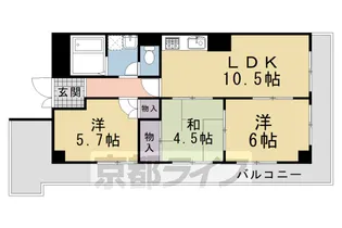 室町スカイハイツ【401号室】の間取り