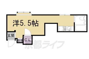 京都府京都市左京区下鴨西高木町【マンション】の間取り