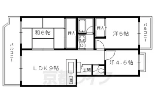 ヴィラ衣笠【203号室】の間取り