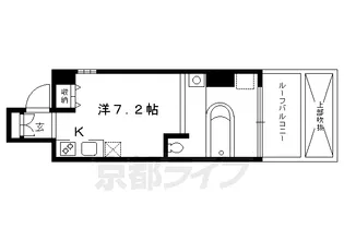 ブローニュかもがわ【201号室】の間取り