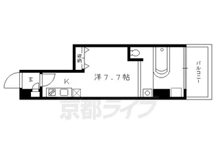 ブローニュかもがわ【402号室】の間取り