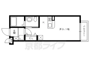 京都府京都市上京区木屋之町【マンション】の間取り