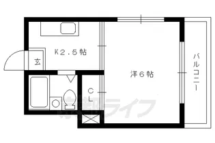 京都府京都市北区紫野宮東町【マンション】の間取り