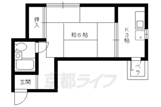 リバーサイドクロカワ【3-B号室】の間取り