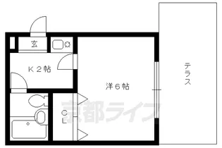 京都府京都市北区紫竹下芝本町【アパート】の間取り