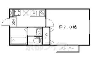 フラッティ一条御前【406号室】の間取り