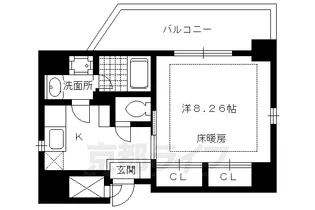 京都府京都市上京区花車町【マンション】の間取り