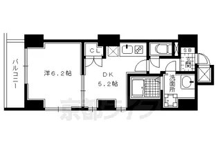プラザ堀川寺之内【202号室】の間取り