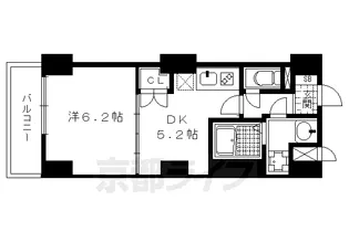 プラザ堀川寺之内【603号室】の間取り