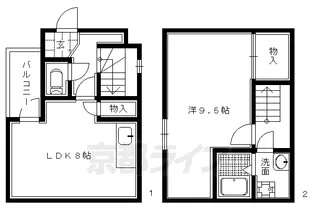 アルカス千本通【2-A号室】の間取り