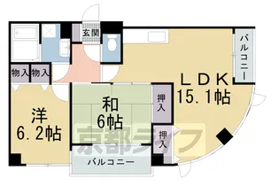 リヴェール上賀茂【1階】の間取り