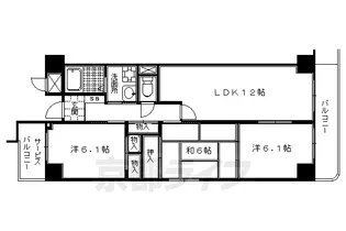 京都府京都市上京区北小路中之町【マンション】の間取り
