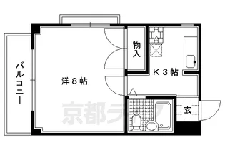 ル・レーブ紫野【101号室】の間取り