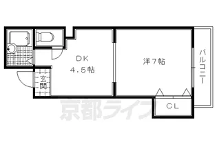 京都府京都市北区紫竹西高縄町【マンション】の間取り